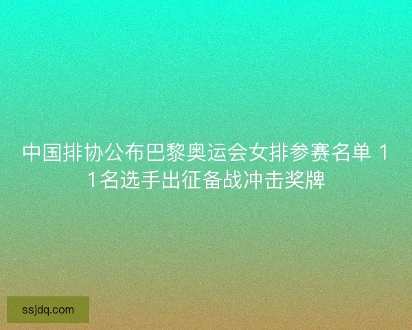 中国排协公布巴黎奥运会女排参赛名单 11名选手出征备战冲击奖牌